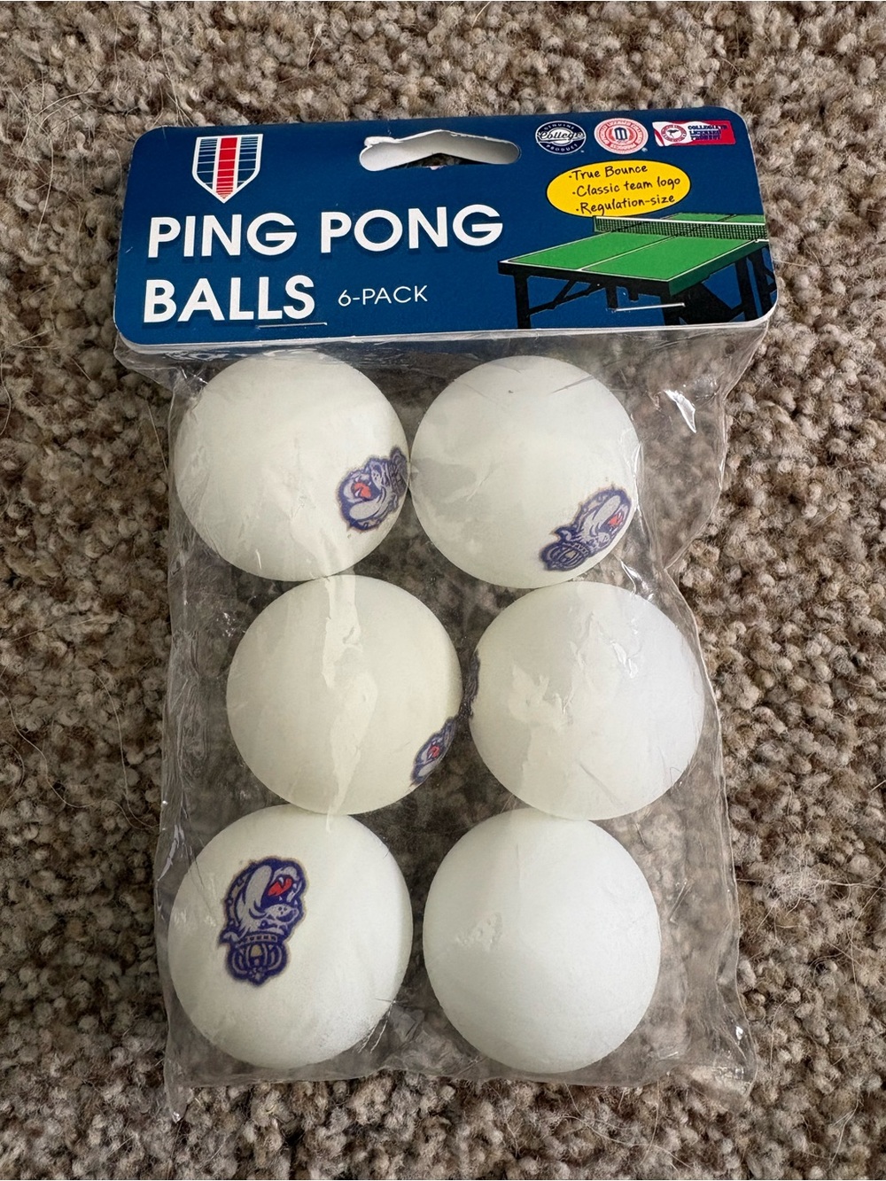 PING PONG BALLS 6-Pack - White Table Tennis Balls